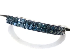 Chuck Clemency STS Sterling Blue Diamond Pave Band Ring Sz 7 - Picture 1 of 5