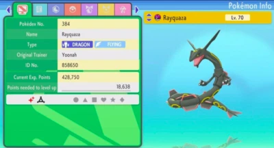 Pokemon Brilliant Diamond & Shining Pearl 6IV Shiny RAYQUAZA MAX EVs