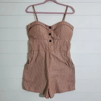 Mameluco Active USA Estampado Rayas Marrón y Blanco Talla L Foto 1 de 4