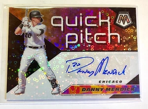 White Sox Danny Mendick 2021 Panini Mosaic Quick Pitch Black Auto Autograph #1/1 - Picture 1 of 3