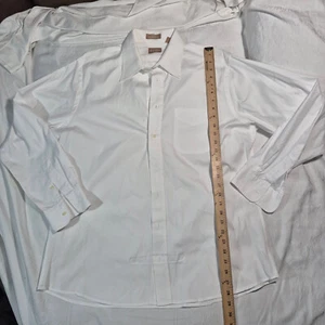 GITMAN BROS LONG SLEEVE BUTTON UP SHIRT 80x80 PINPOINT OXFORD WHITE 16.5-35 USA - Picture 1 of 15