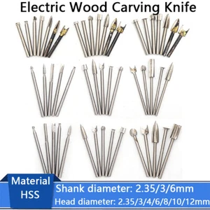 Electric Wood Carving Tools Kit Rotary Grinding Burr Router Bit Milling Cutter - Picture 1 of 26
