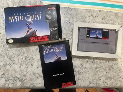 Super Nintendo SNES Game - 1992 Final Fantasy Mystic Quest - w/ Box, Manual Map - Image 1 of 4