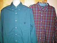 NWT NEW mens red green blue yellow plaid CHAPS l/s easy care casual shirt $60
