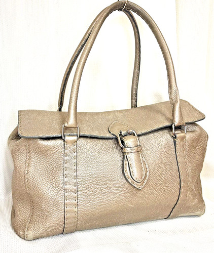 Borsa a mano Fendi Selleria Zucca in pelle oro champagne dal Giappone A0083