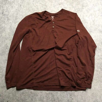 Mountain Hardwear Waffle Henley Mens XL Red Burgundy Lightweight Thermal Layer - Image 1 of 4