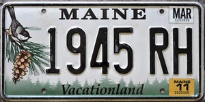Original USA Autokennzeichen MAINE Serie VOGEL AUF ZAPFEN - Selten - Sammlerstück - Bild 1 von 6