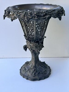 Large Silver Plated Centrepiece Neoclassical grapes & leaves Vase ? Fruit Bowl ? - Picture 1 of 22