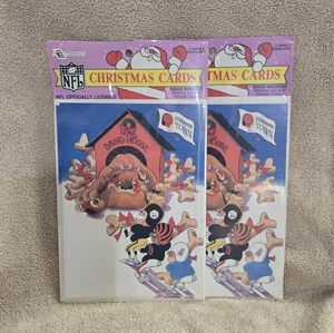 Cleveland Browns NFL Vintage 1992 Christmas Greeting Cards Holiday (6) Pack - Bild 1 von 3