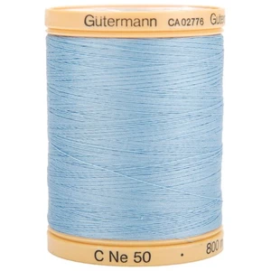6 Pack - Gutermann Natural Cotton Thread Solids 876yd-Carolina Blue - 800C-5826 - Picture 1 of 1