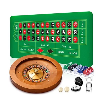 Деревянный игровой набор колес рулетки 20 дюймов включает колесо из цельного дерева 20 дюймов с 4 рулями... - Изображение 1 из 4