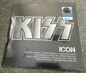 KISS ICON Silver Black Splatter Color Vinyl LP Walmart Exclusive Album FAST SHIP - Picture 1 of 4