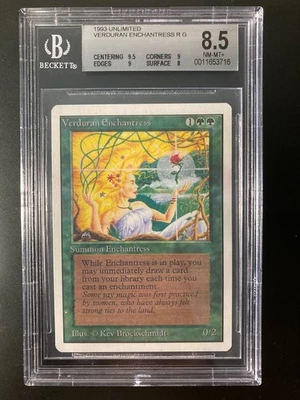 Verduran Enchantress Unlimited Magic the Gathering - MTG BGS 8.5 w/9.5 centering - Image 1 of 2
