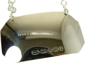 BROADWAY & Co - Sterling Silver - Heavyweight DECANTER / Wine Label - UNENGRAVED - Picture 1 of 5