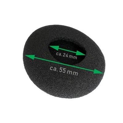 HR-KOM Universal Ohrkissen Ohrpolster 55mm schwarz Schaumstoff viele Headset Modelle