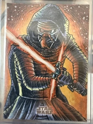 Topps Star Wars Sketch Card 1/1 Kylo Ren Silver Foil - Image 1 of 2