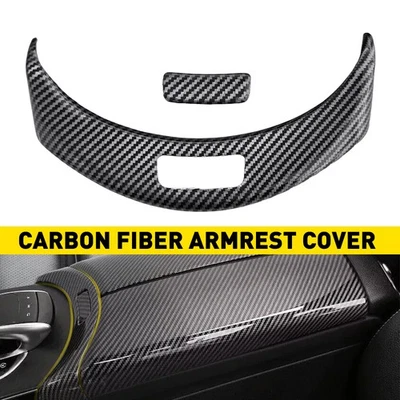 Interruptor de ajuste de botón de cubierta de reposabrazos de consola de fibra de carbono para Mercedes Clase W205 C Foto 1 de 4
