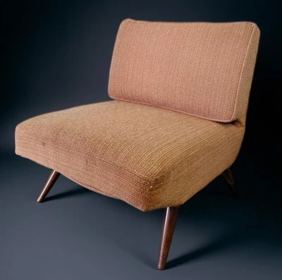 60s Valentine Seaver Armless Slipper Directional Upholstered MCM Chair Kroehler - Image 1 of 4