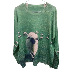 Schaf Pullover All Over Print grün Gr. XL - Bild 1 von 5