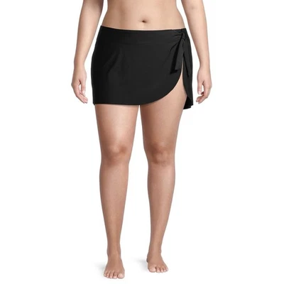 TIME & TRU Women’s Plus Size 3X (24W-26W) Side Sash Skirt Swim Bottom with Brief - Image 1 of 4