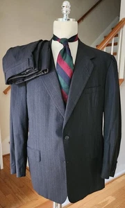 De Colección Oxxford Ropa Gris Lana Tiza Rayas Hombre Traje 46R Pantalones 42.5X29.75 - Imagen 1 de 19