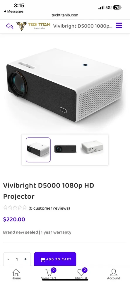 Vivibright 1080p Projector - Image 1 of 4