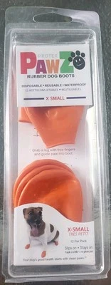 Pawz 6 XS Naranja Caucho Natural Impermeable Perro Botas Patas - Caja Parcial Foto 1 de 4