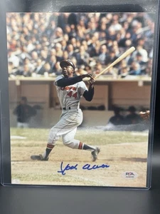 Hank Aaron PSA DNA Signed 8x10 Photo Autograph Braves - Picture 1 of 1