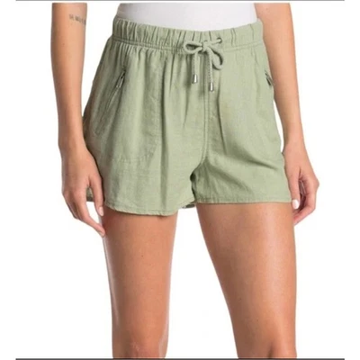 Pantalones Cortos Informales BlankNYC Para Mujer Talla 29 EE. UU. 8 Verde Mezcla de Lino Pull On Nuevos con Etiquetas Foto 1 de 4