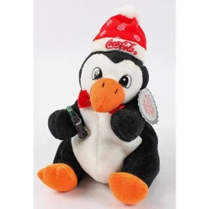 Collectible Coca-Cola Bean Bag Plush Penguin W/ Beanie Hat W/ Tag - Picture 1 of 5