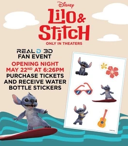 Lilo & Stitch Live Action Exclusive Trinkflasche Sticker Pack Limited - Bild 1 von 3