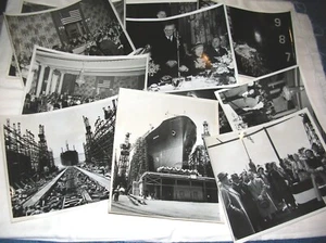 12 Original 1949 Photos Launching Super Tanker Hull. The Burgan, Sparrows Point - Picture 1 of 8