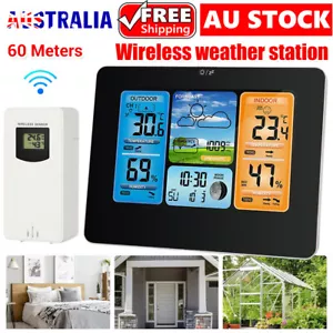LCD Digital Wireless Weather Station Clock Calendar Thermometer Humidity Monitor - Picture 1 of 13