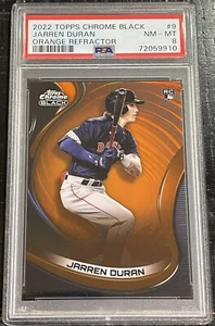 2022 Topps Chrome Black Jarren Duran ORANGE REFRACTOR 24/25 RC PSA 8 ROOKIE #9 - Picture 1 of 4