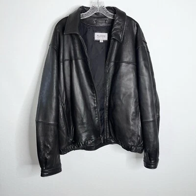 Wilsons Leather Jacket Men XL zip up Black Coat Genuine 90s Y2K - Image 1 of 4