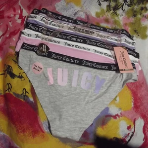 5 JUICY COUTURE JC9447 5PKAJ SIGNATURE WAIST COTTON BIKINI PANTIES M - Picture 1 of 3