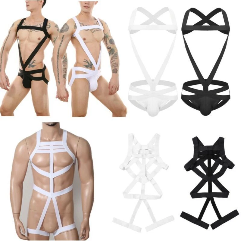 Sexy Hombres Cuerpo Hombro Pecho Arnés Body Cinturón Ropa Interior Jockstrap Lencería Foto 1 de 1