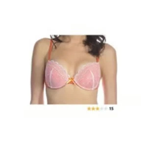 Hers By Herman Women's Orange Adjustable Strap Padded Push Up Bra Size 34C! NWT! - Picture 1 of 12