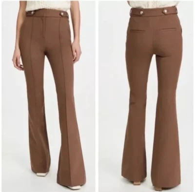 Veronica Beard Elsbury Seamed Flared Pants in Cocoa Plus Size 20 NEW MSRP $398 - Image 1 of 4