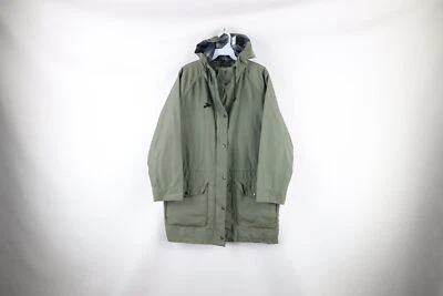 Vintage 90s Woolrich Mens Small Distressed Wool Lined Hooded Parka Jacket Green - Image 1 of 4