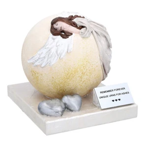 Kunstvolle Urne mit Engel Einzigartige Urne für Asche - Foto 1 di 11