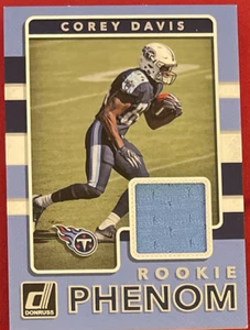 2017 Panini Donruss COREY DAVIS RC Rookie Phenom Jersey Relic SP MINT! - Picture 1 of 2