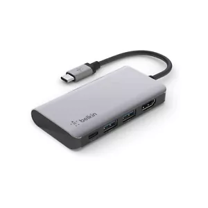 BELKIN CONNECT USB-C 4-IN-1 MULTIPORT ADAPTER 4K HDMI 2USB PD *NEW2* AVC006BTSGY - Picture 1 of 4