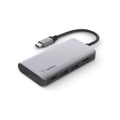 BELKIN CONNECT USB-C 4-IN-1 MULTIPORT ADAPTER 4K HDMI 2USB PD *NEW2* AVC006BTSGY - Image 1 of 4