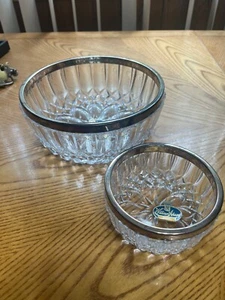 LOTE DE DOS CUENCOS DE CRISTAL DE PLOMO 24% GENUINOS WILLIAM ADAMS DE COLECCIÓN 8" Y 4 1/2" - Imagen 1 de 10