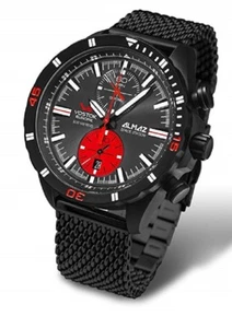 Vostok-Europe Almaz Black Red Russian Chronograph Watch 6S11/320C260 - Picture 1 of 1