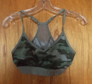 Victoria Secret Pink Ultimate Camo Green leicht gepolsterter Sport-BH Gr. Med - Bild 1 von 3