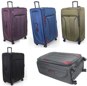 33 Inch X LARGE 8 Wheel Suitcase Soft Shell Luggage Case Lightweight Expandable - Picture 1 of 58