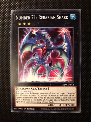 Yu-Gi-Oh! Number 71:Rebarian Shark, LED9-EN013, Common, 1. Ed., Englisch, NM - Bild 1 von 4