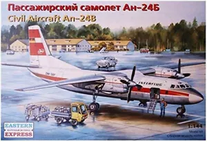 1\144 Zivilflugzeug An-24B Interflug Eastern Express 14460 Kunststoff Modellbausatz - Bild 1 von 11